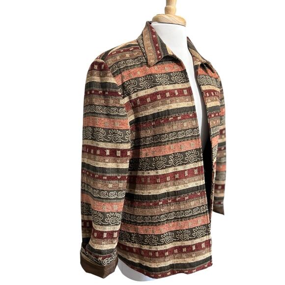 Alfred Dunner Women's Open Tapestry Jacket Western Boho size 14 Desert Colors - Picture 2 of 7